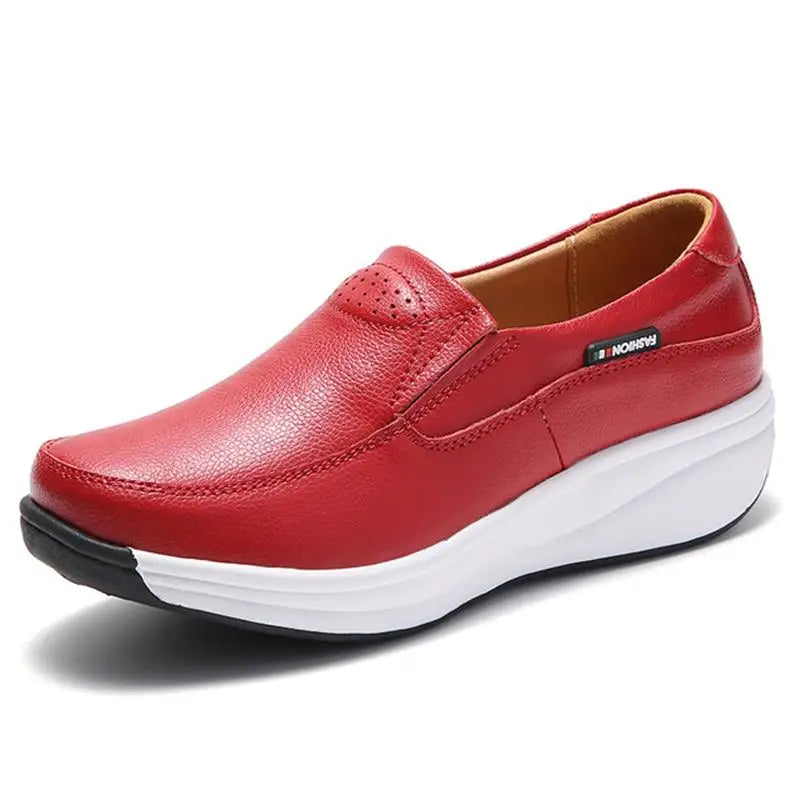 Mocasines ortopédicos con suela de cuña para mujer