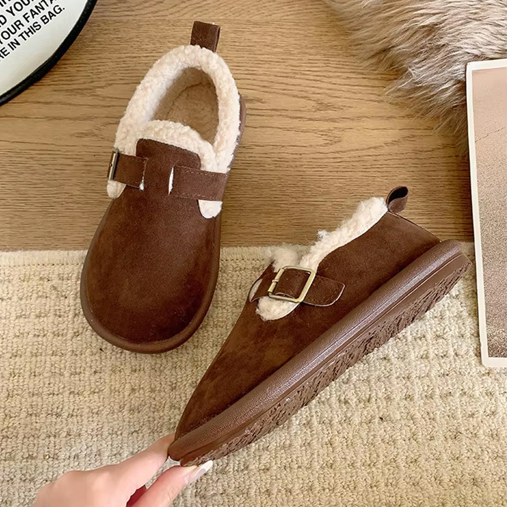 Mocasín zueco forrado cerrado para mujer