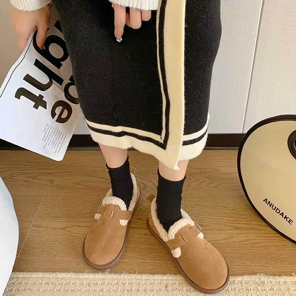 Mocasín zueco forrado cerrado para mujer