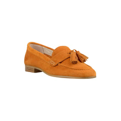 Mocasines con borlas de ante y tacón plano para mujer, Naranja