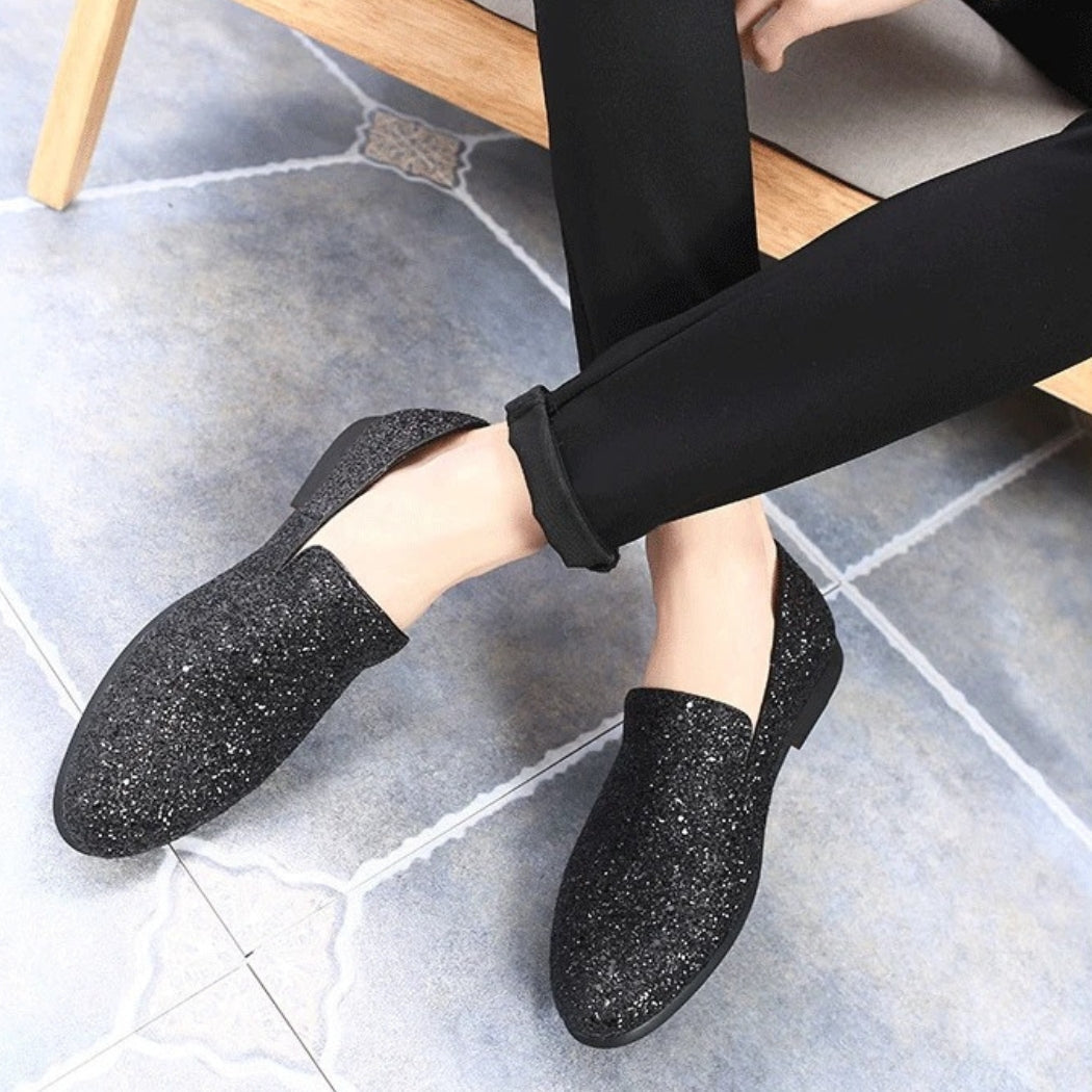 Mocasines de boda con purpurina para hombre