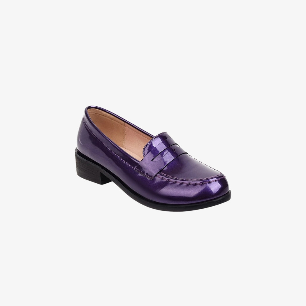Mocasines de charol en piel sintética de colores para mujer
