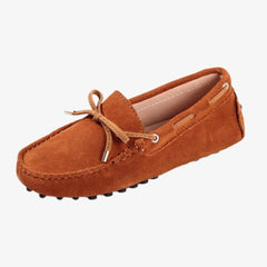 Mocasines suaves de ante para mujer, Camel