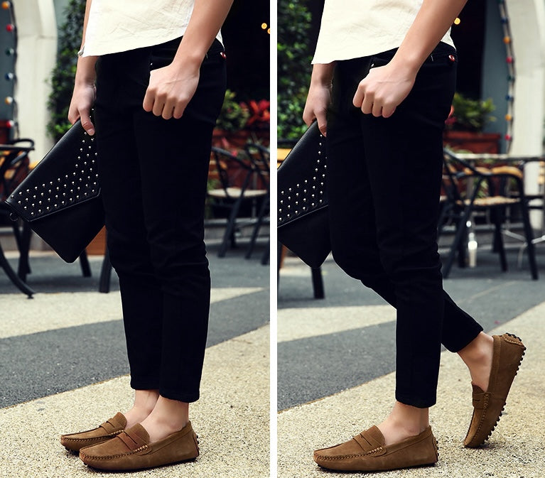 Mocasines flexibles de ante para hombre