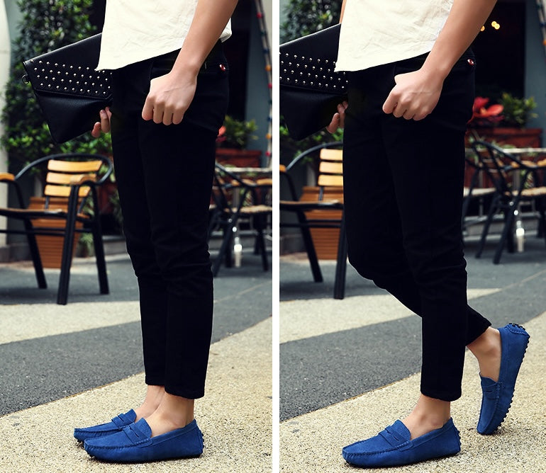 Mocasines flexibles de ante para hombre