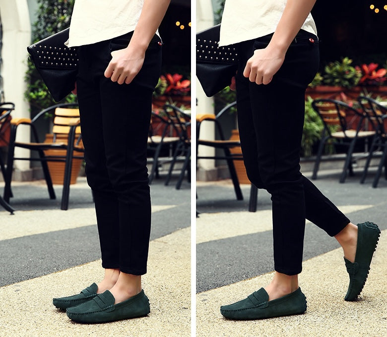 Mocasines flexibles de ante para hombre