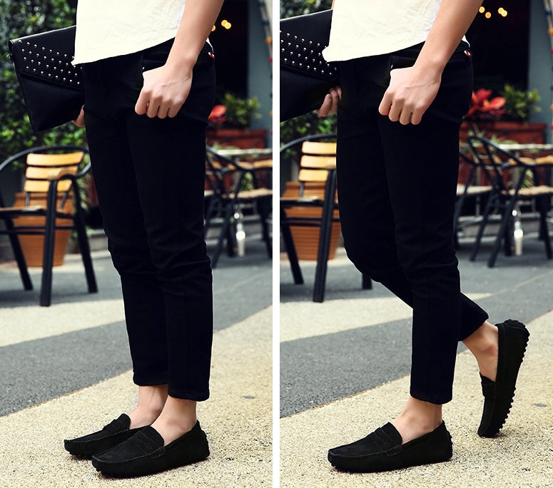 Mocasines flexibles de ante para hombre