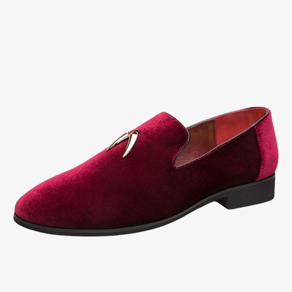 Mocasines de terciopelo con tacón para mujer