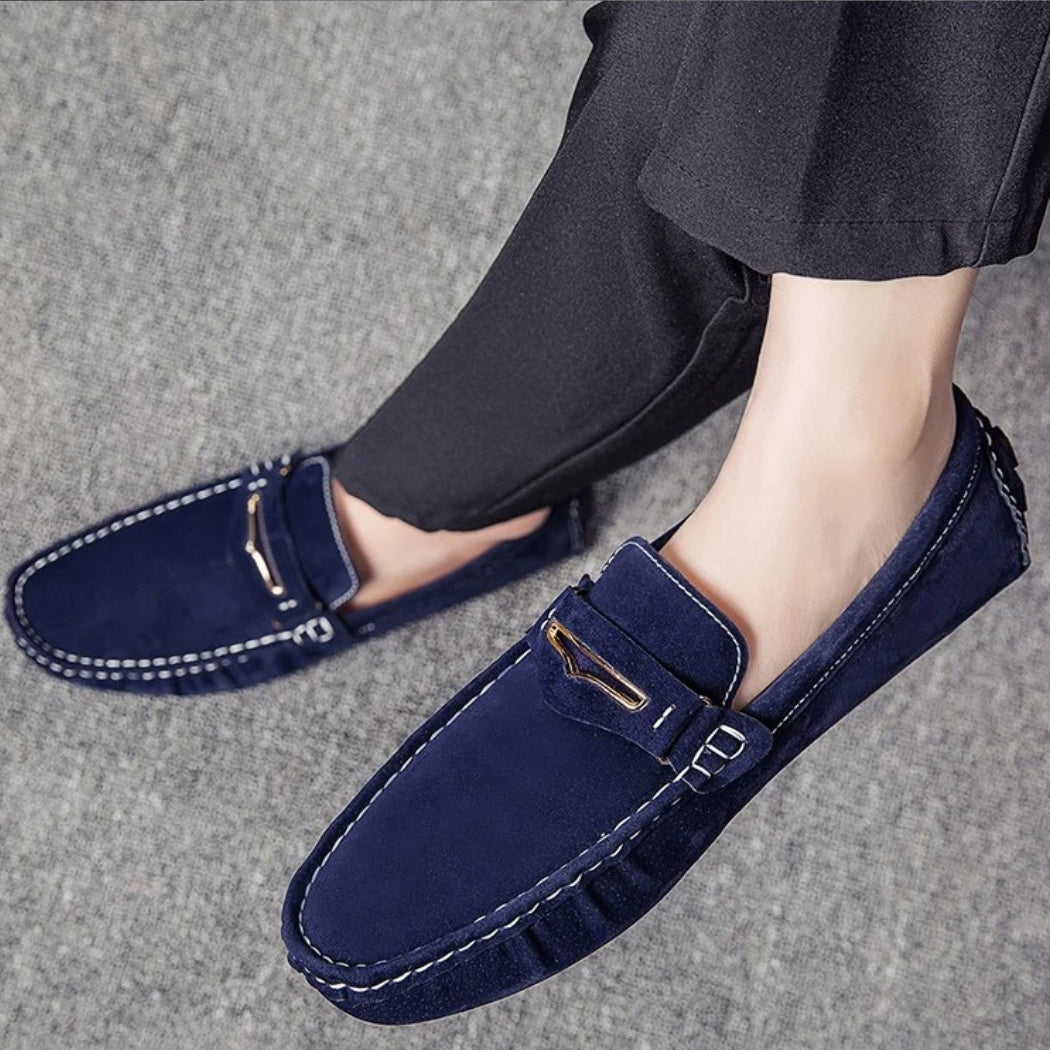 Mocasines cómodos de ante de colores para hombre