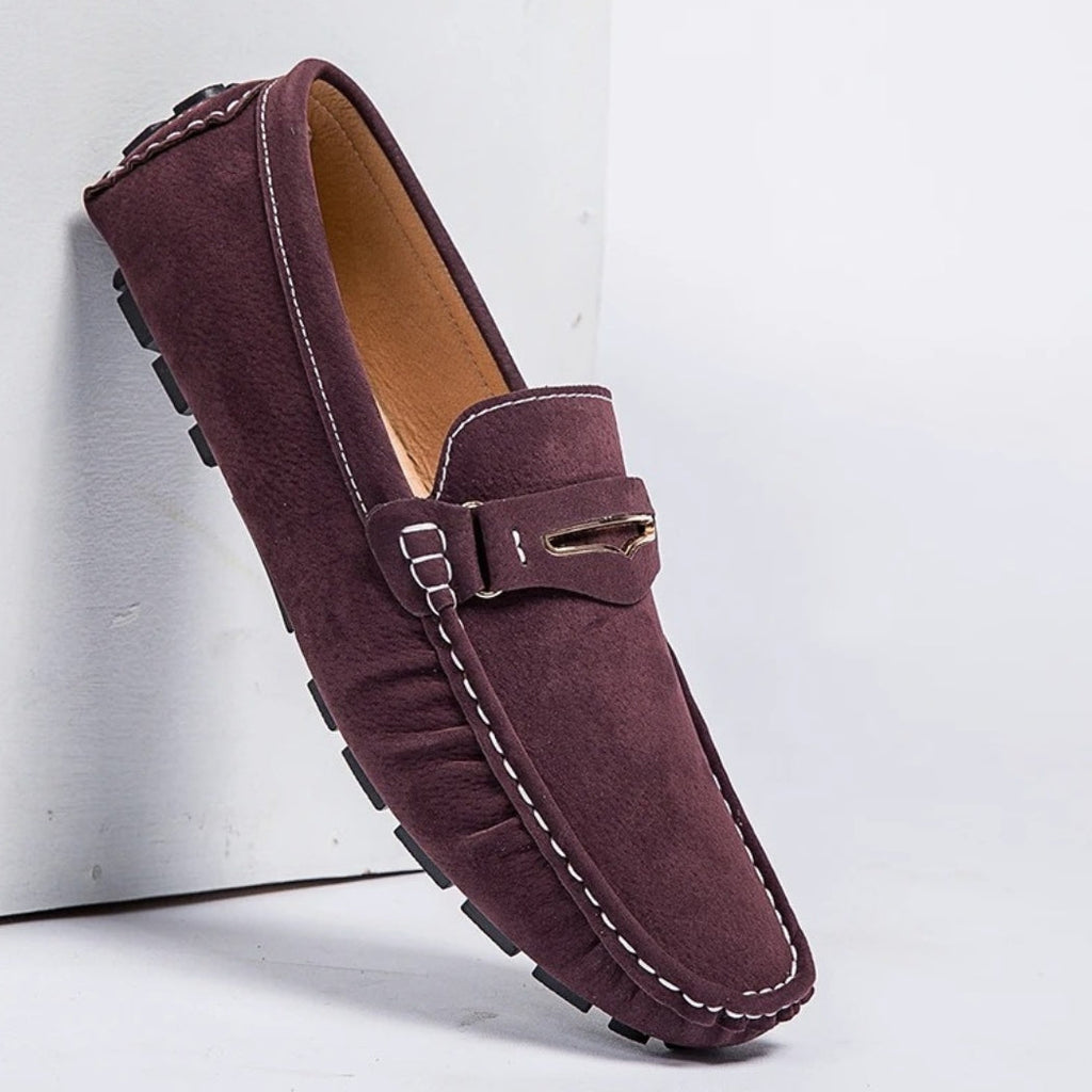 Mocasines cómodos de ante de colores para hombre