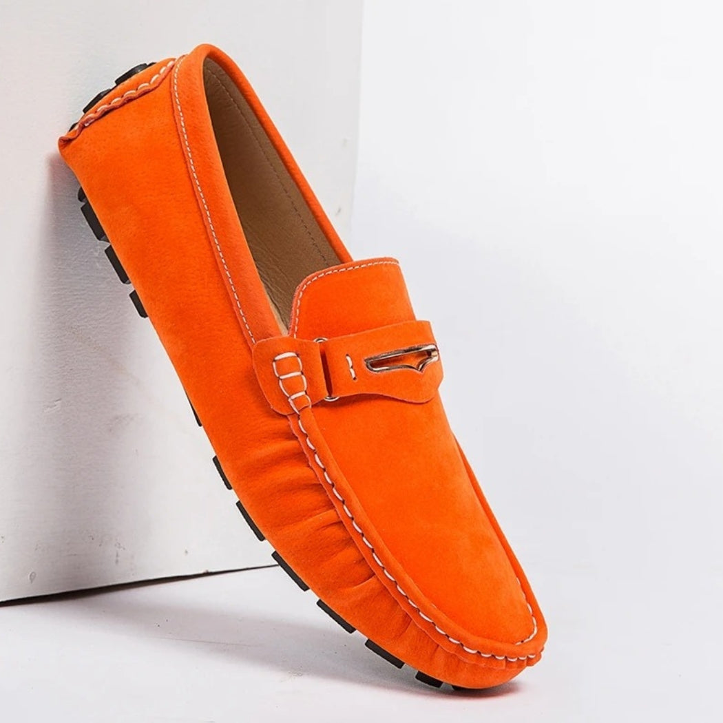 Mocasines cómodos de ante de colores para hombre