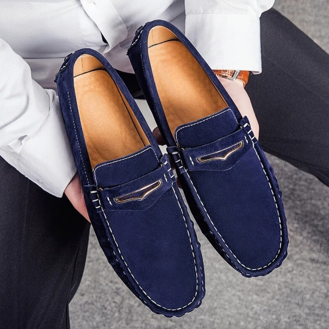 Mocasines cómodos de ante de colores para hombre
