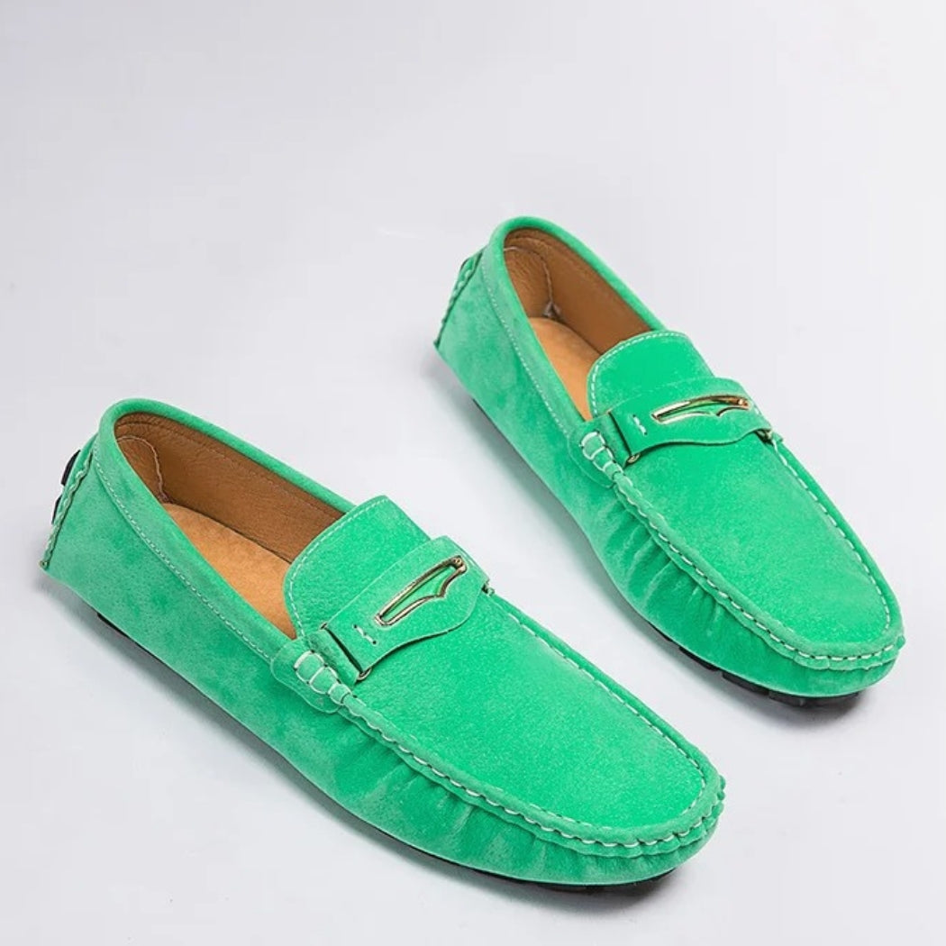 Mocasines cómodos de ante de colores para hombre