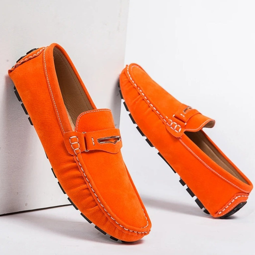 Mocasines cómodos de ante de colores para hombre