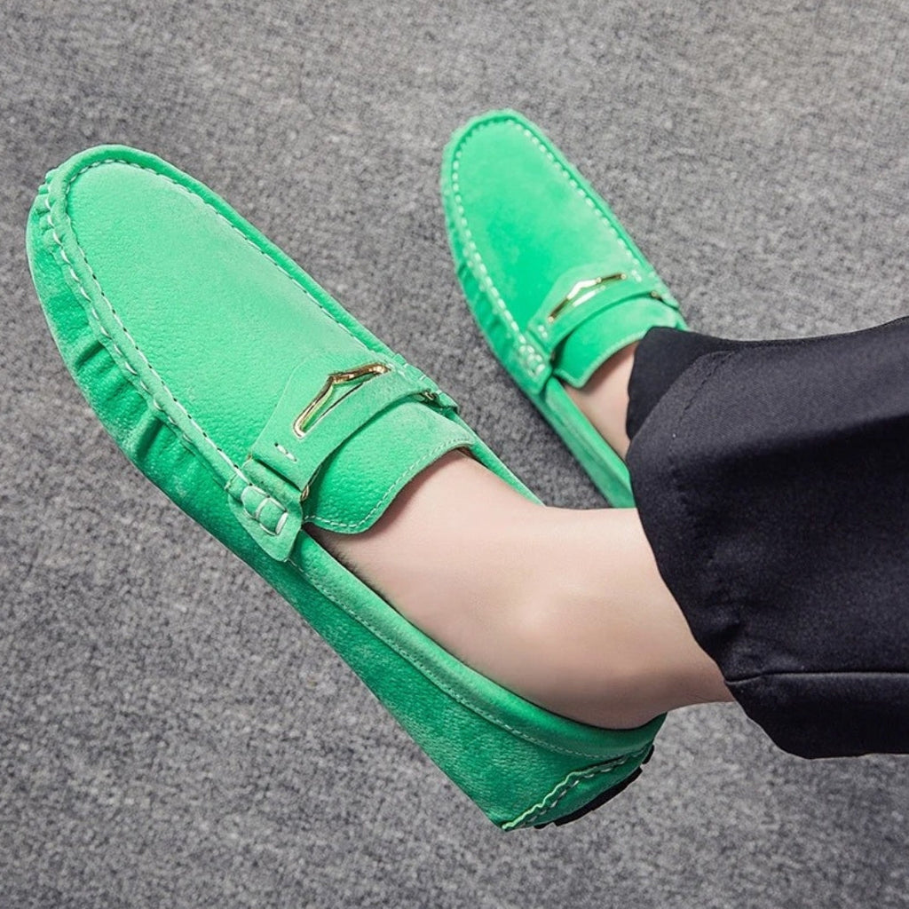 Mocasines cómodos de ante de colores para hombre