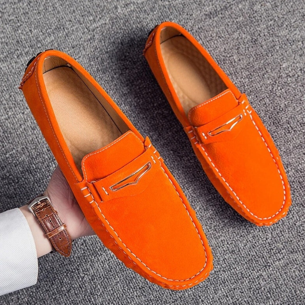 Mocasines cómodos de ante de colores para hombre