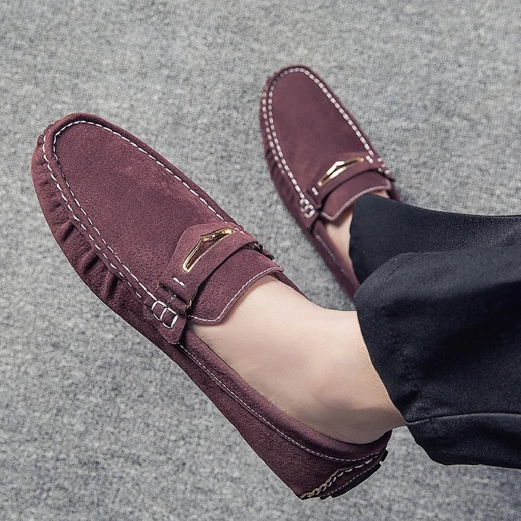 Mocasines cómodos de ante de colores para hombre