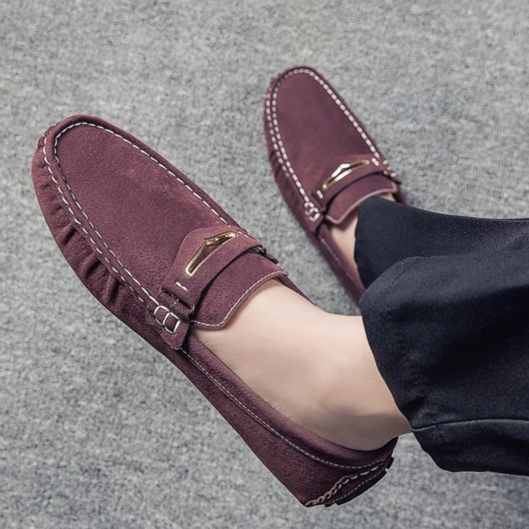 Mocasines cómodos de ante de colores para hombre