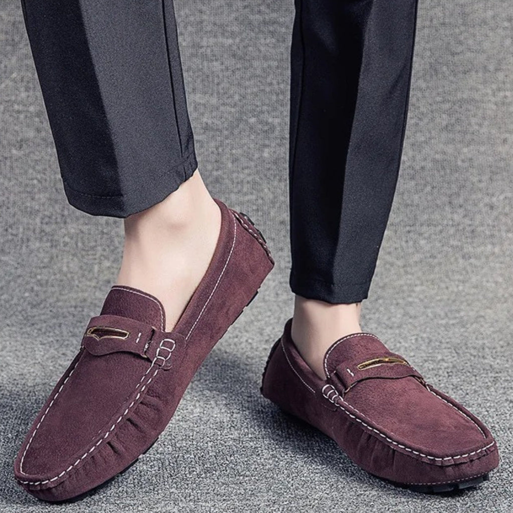 Mocasines cómodos de ante de colores para hombre