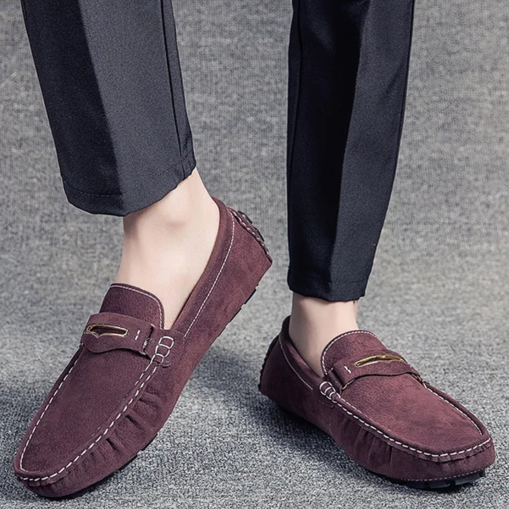Mocasines cómodos de ante de colores para hombre