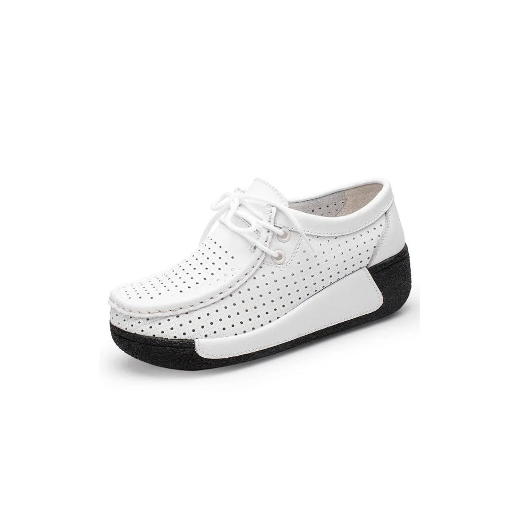 Mocasines mujer de piel con suela de cuña
