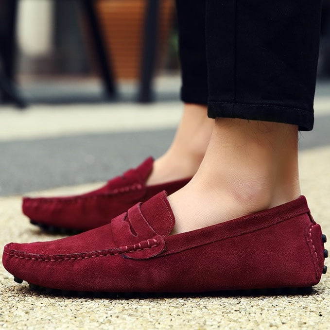 Mocasines flexibles de ante para hombre