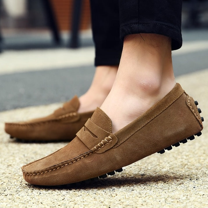 Mocasines flexibles de ante para hombre