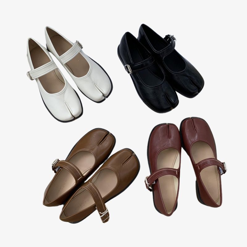 4 pares de mocasines Mary Jane, en cuatro colores
