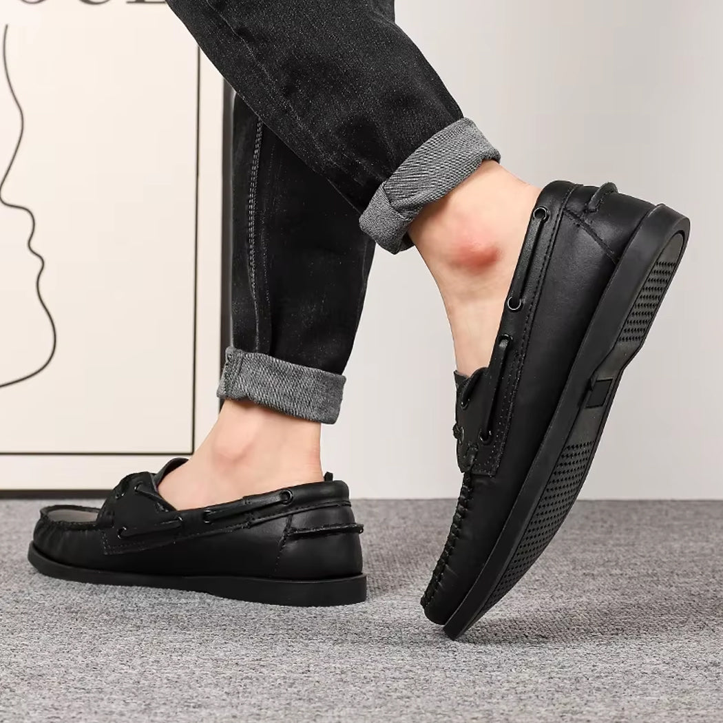 Mocasín náutico de piel para hombre