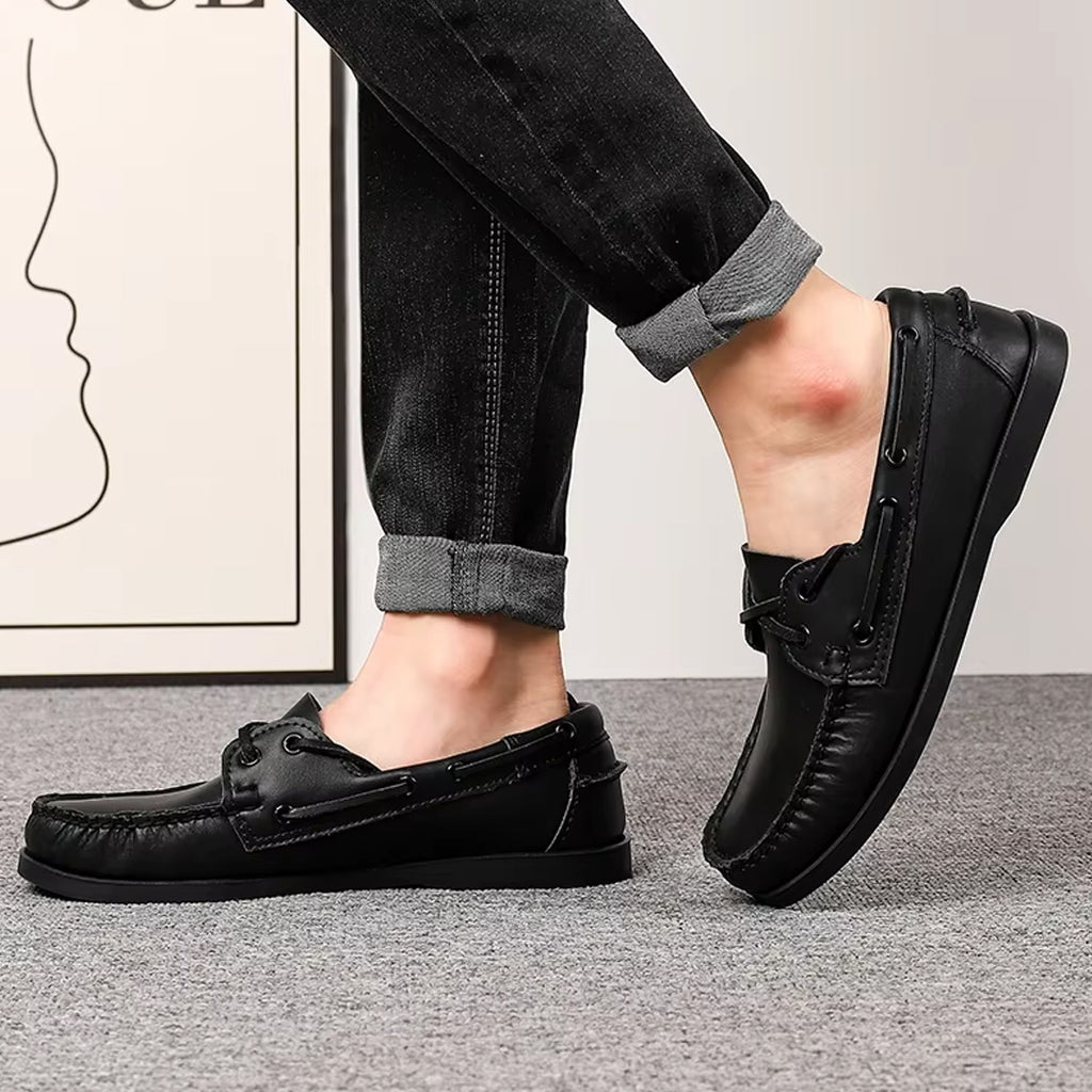 Mocasín náutico de piel para hombre