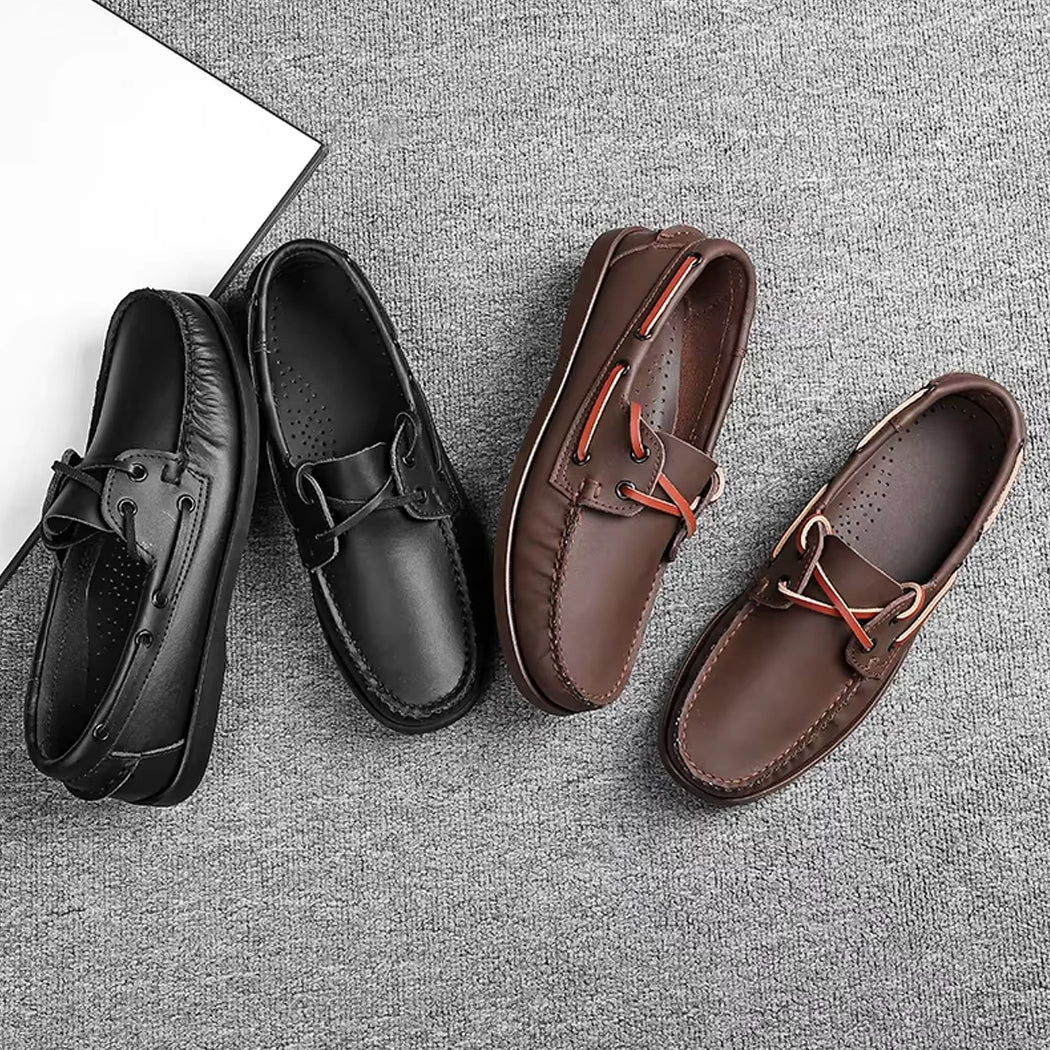 Mocasín náutico de piel para hombre