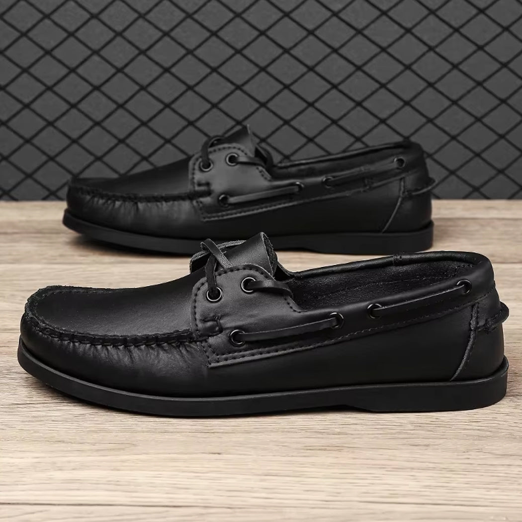 Mocasín náutico de piel para hombre