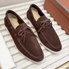 Mocasín náutico de ante elegante, Marrón