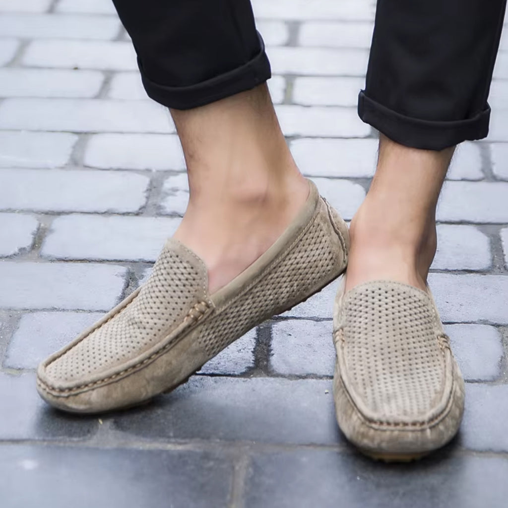 Mocasín de ante de verano para hombre