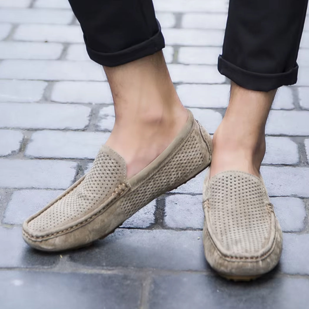 Mocasín de ante de verano para hombre