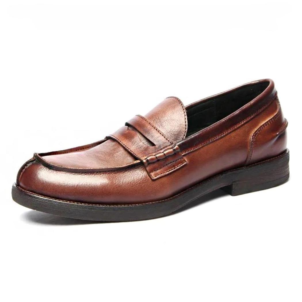 Mocasines de piel auténtica marrones o negros para hombre