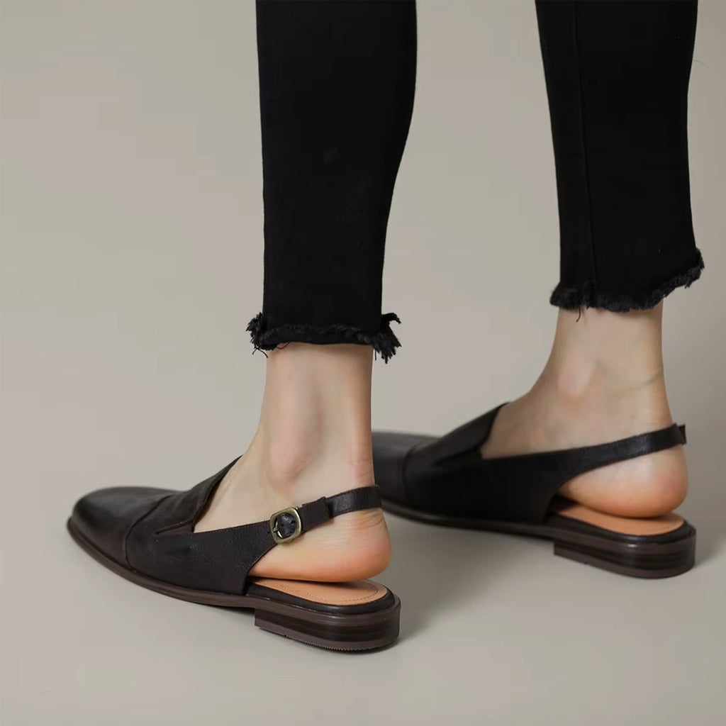 Mocasín mule de piel para mujer