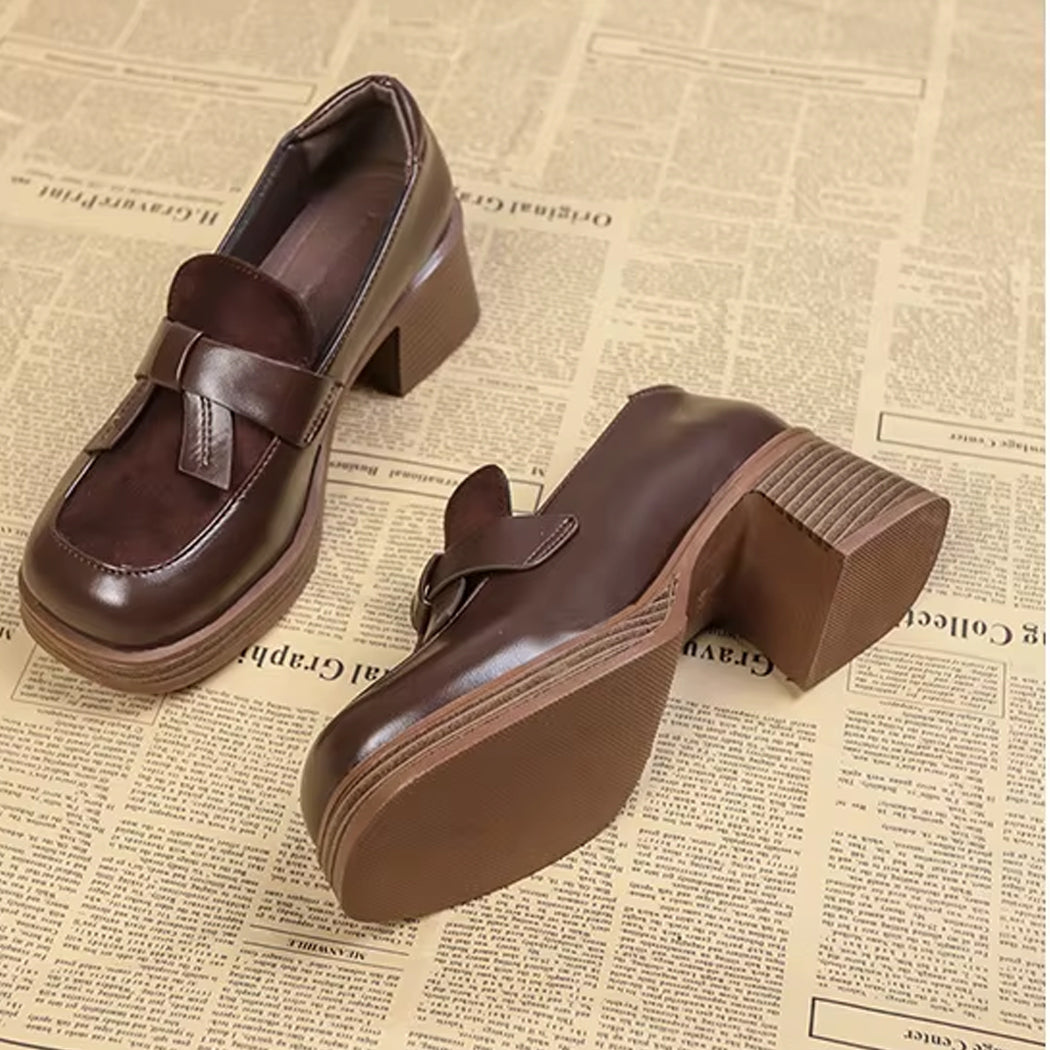 Mocasín plataforma con tacón estilo vintage