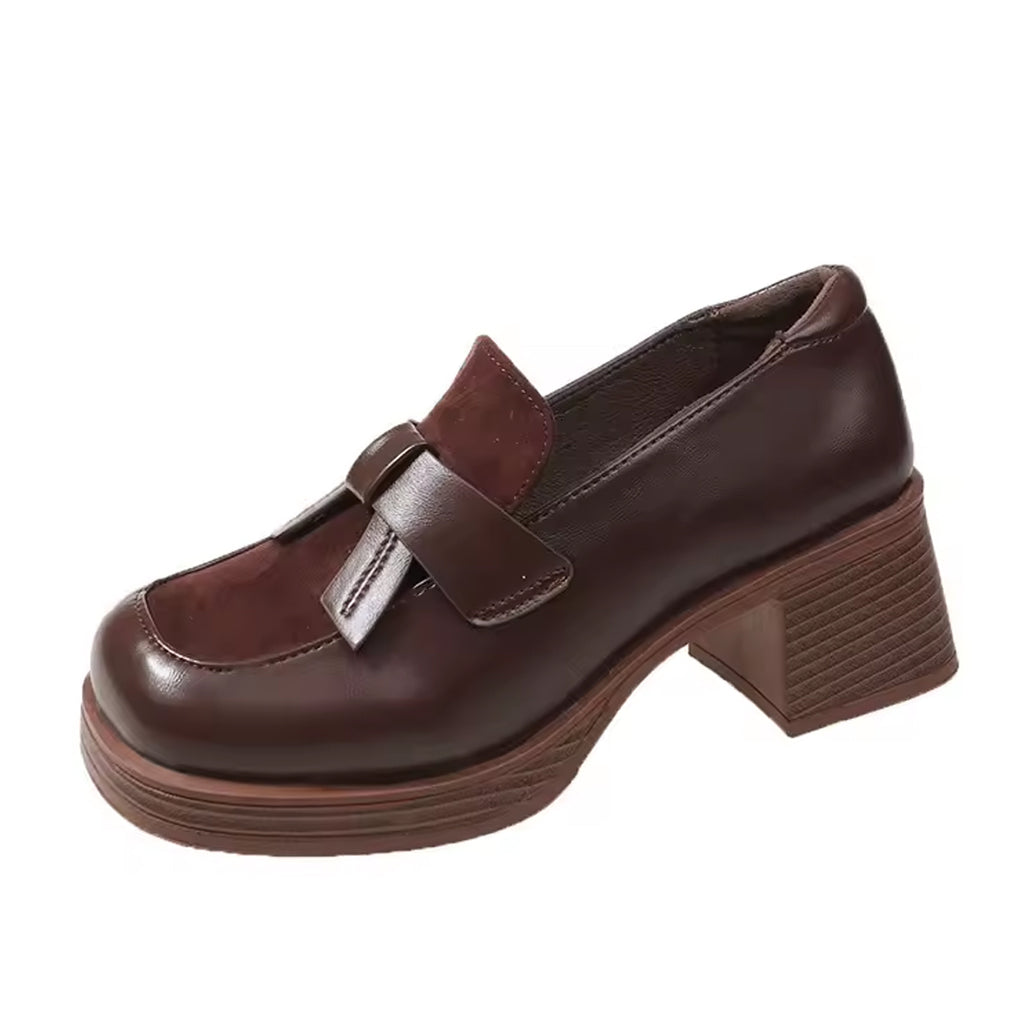 Mocasín plataforma con tacón estilo vintage
