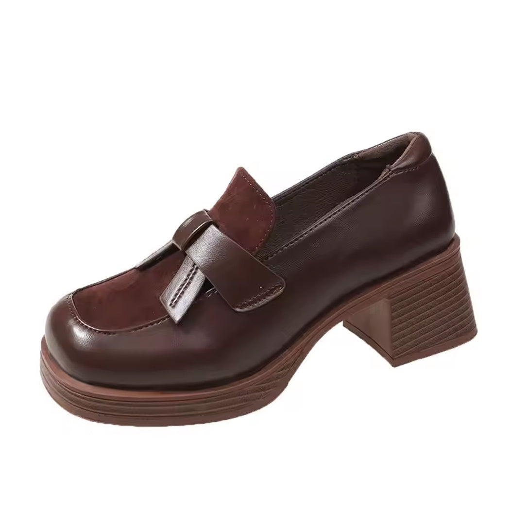 Mocasín plataforma con tacón estilo vintage