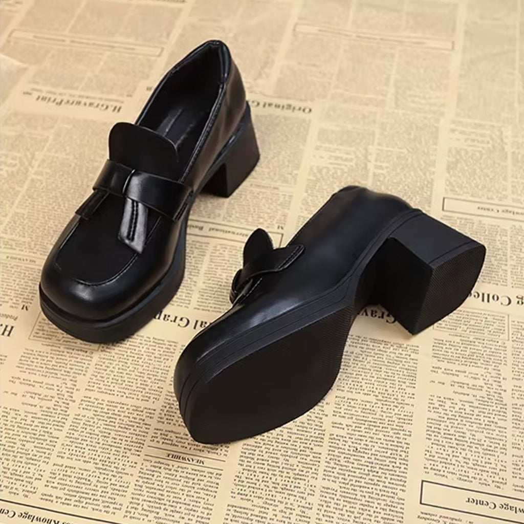Mocasín plataforma con tacón estilo vintage