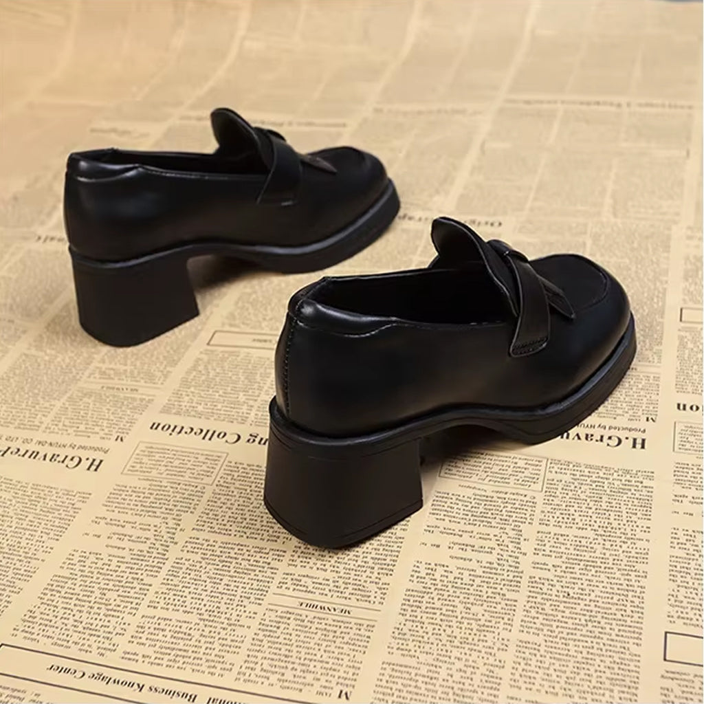 Mocasín plataforma con tacón estilo vintage