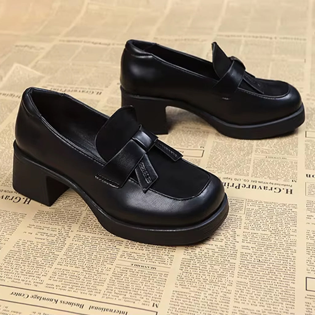 Mocasín plataforma con tacón estilo vintage