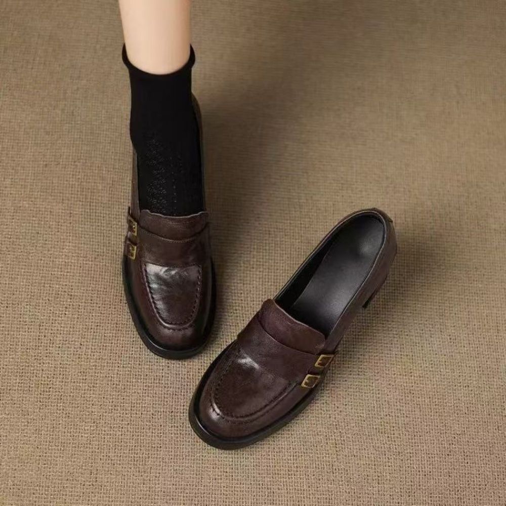 Mocasines de tacón alto para mujer