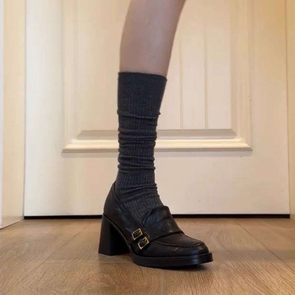 Mocasines de tacón alto para mujer