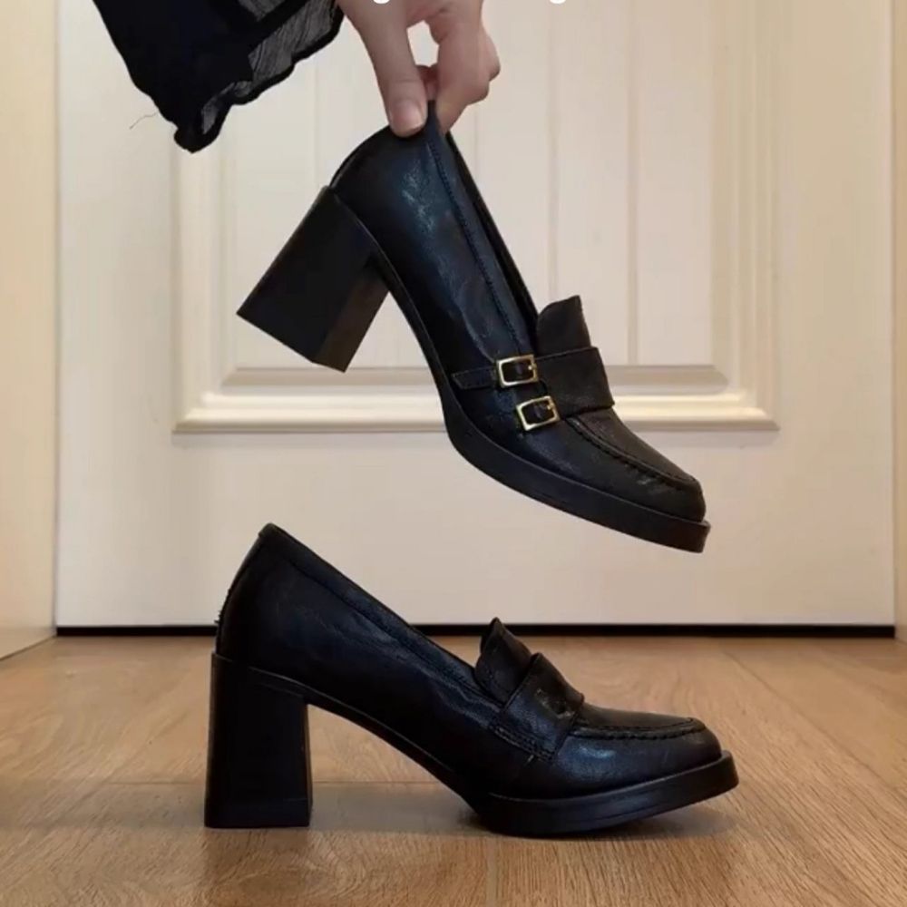 Mocasines de tacón alto para mujer
