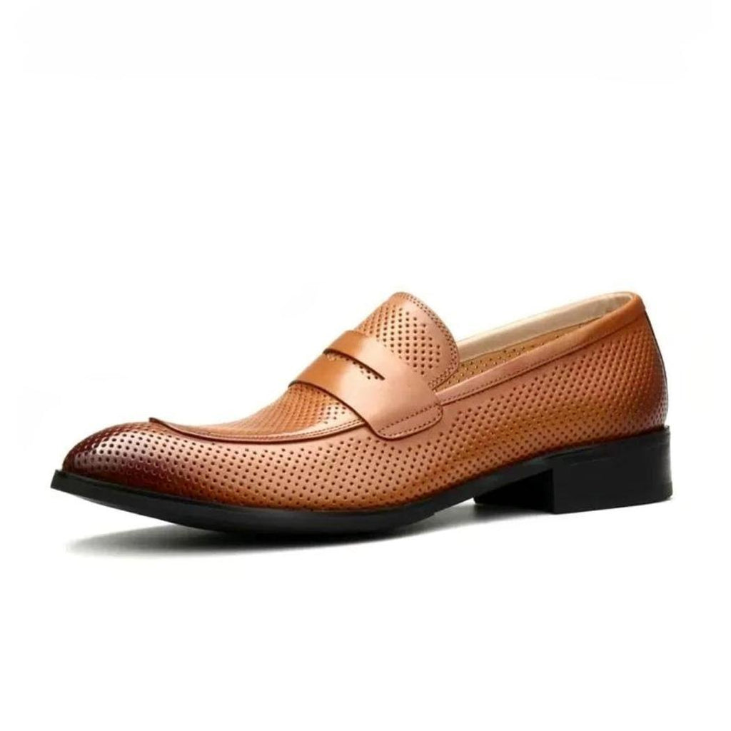 Mocasines de punta afilada en piel auténtica para hombre