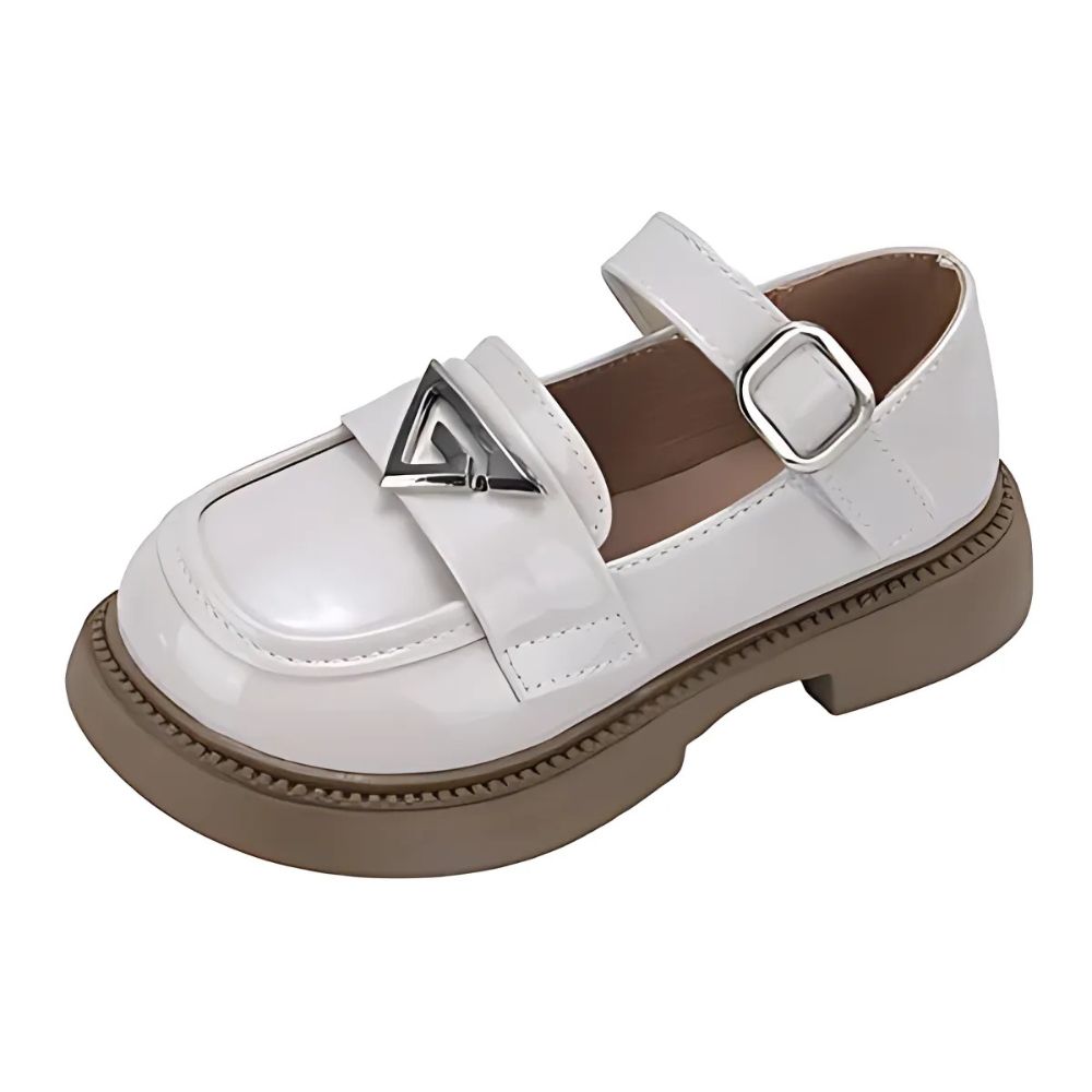 Mocasines brillantes con hebilla para niña