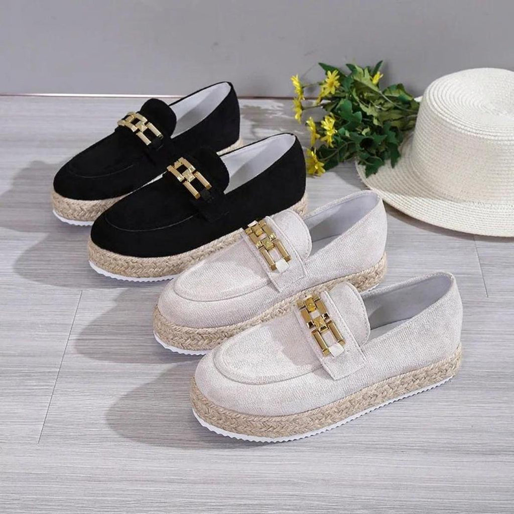 Mocasines con plataforma en gamuza sintética para mujer