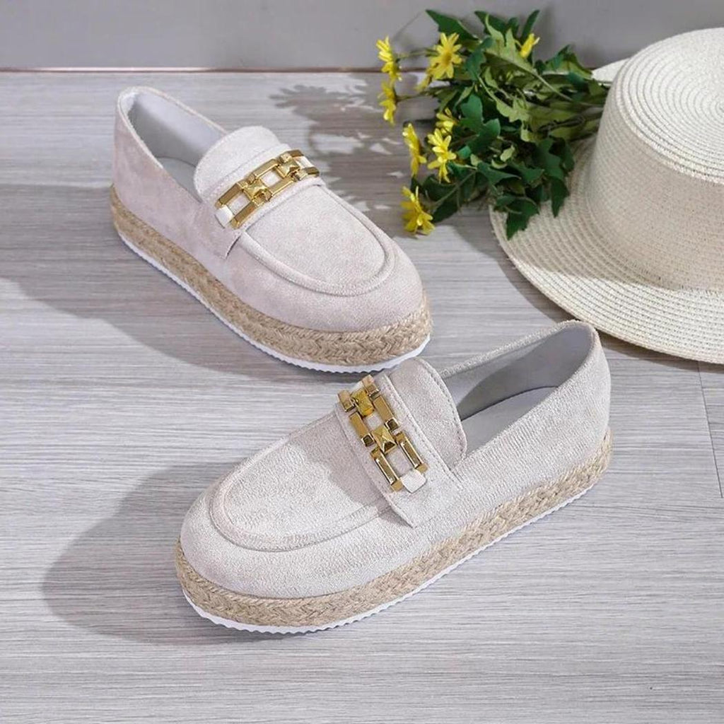 Mocasines con plataforma en gamuza sintética para mujer